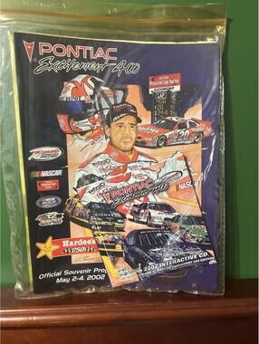 2002 Pontiac Excitement 400 NASCAR Souvenir Program & Hardee's 250 Lineup